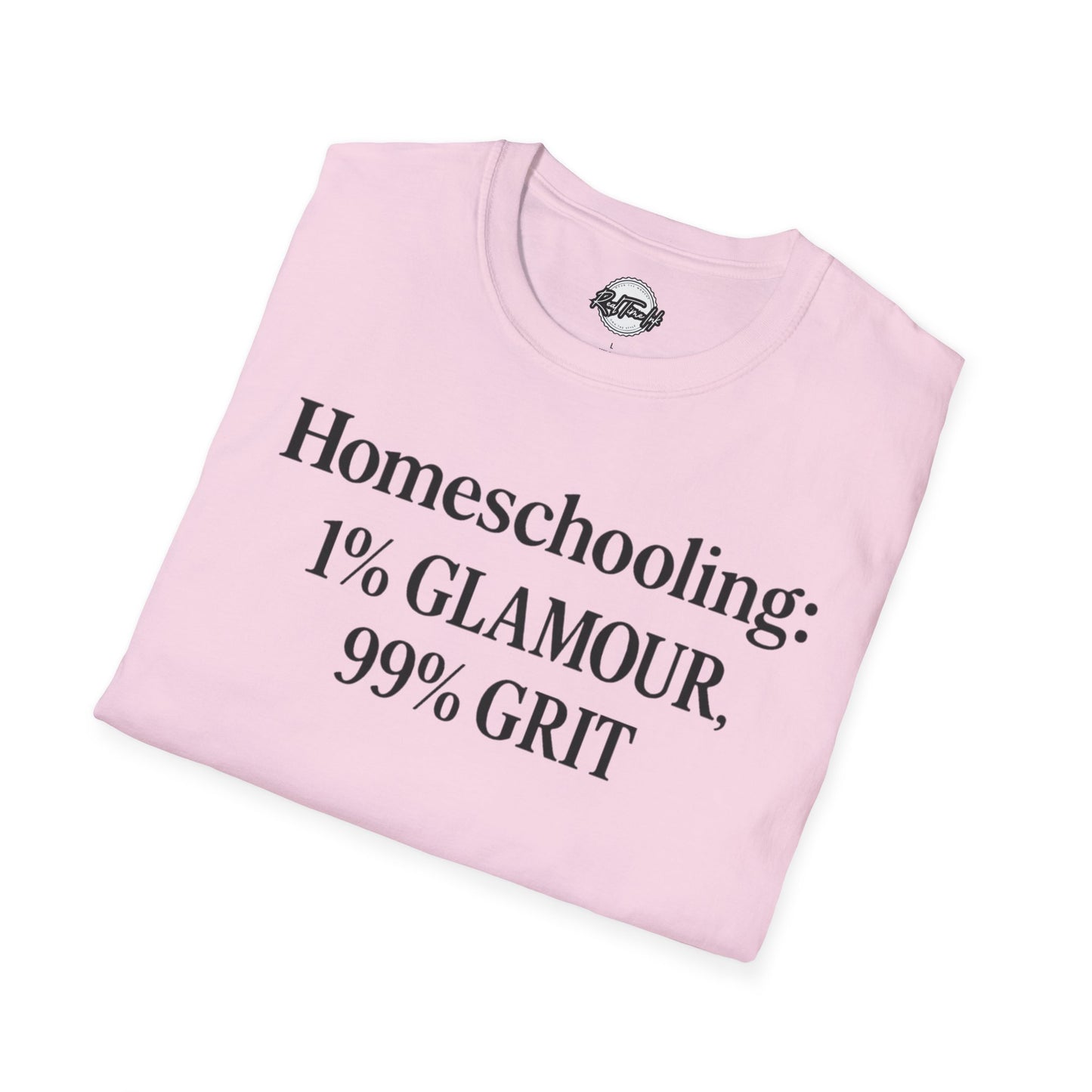 Homeschooling Grit T-Shirt - Unisex Softstyle Tee, Funny Parenting Gift, Education Shirt, Back-to-School, Family Life Apparel