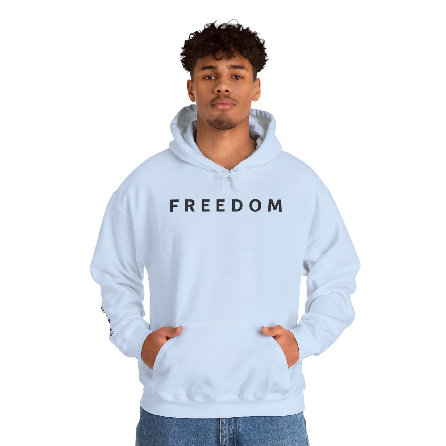 Freedom Hooded Sweatshirt, Cozy Sweatshirt, Religious Apparel, Inspirational Gift, Casual Outfit, Unisex Hoodie