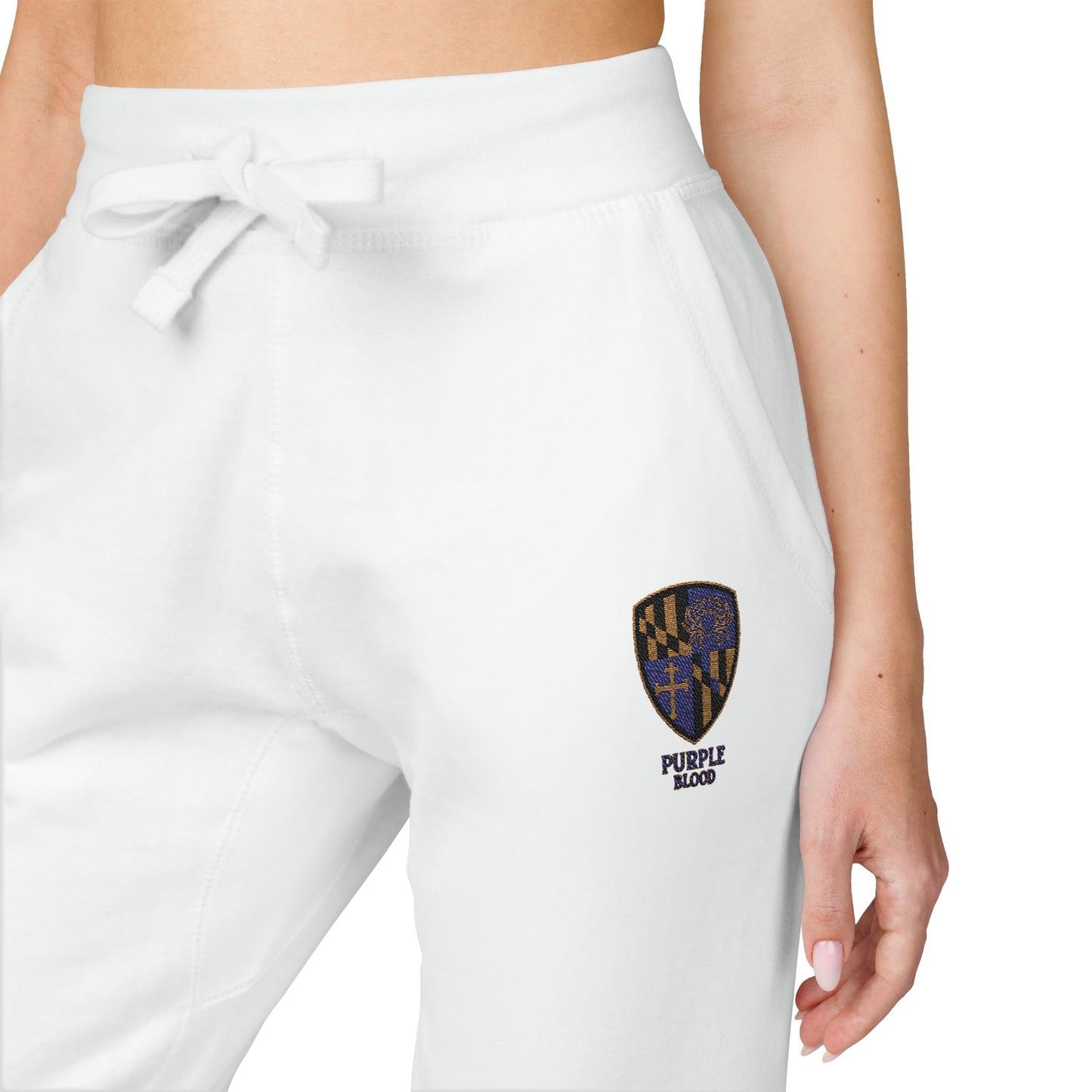 Embroidered Unisex Sweatpants - Purple Blood Design