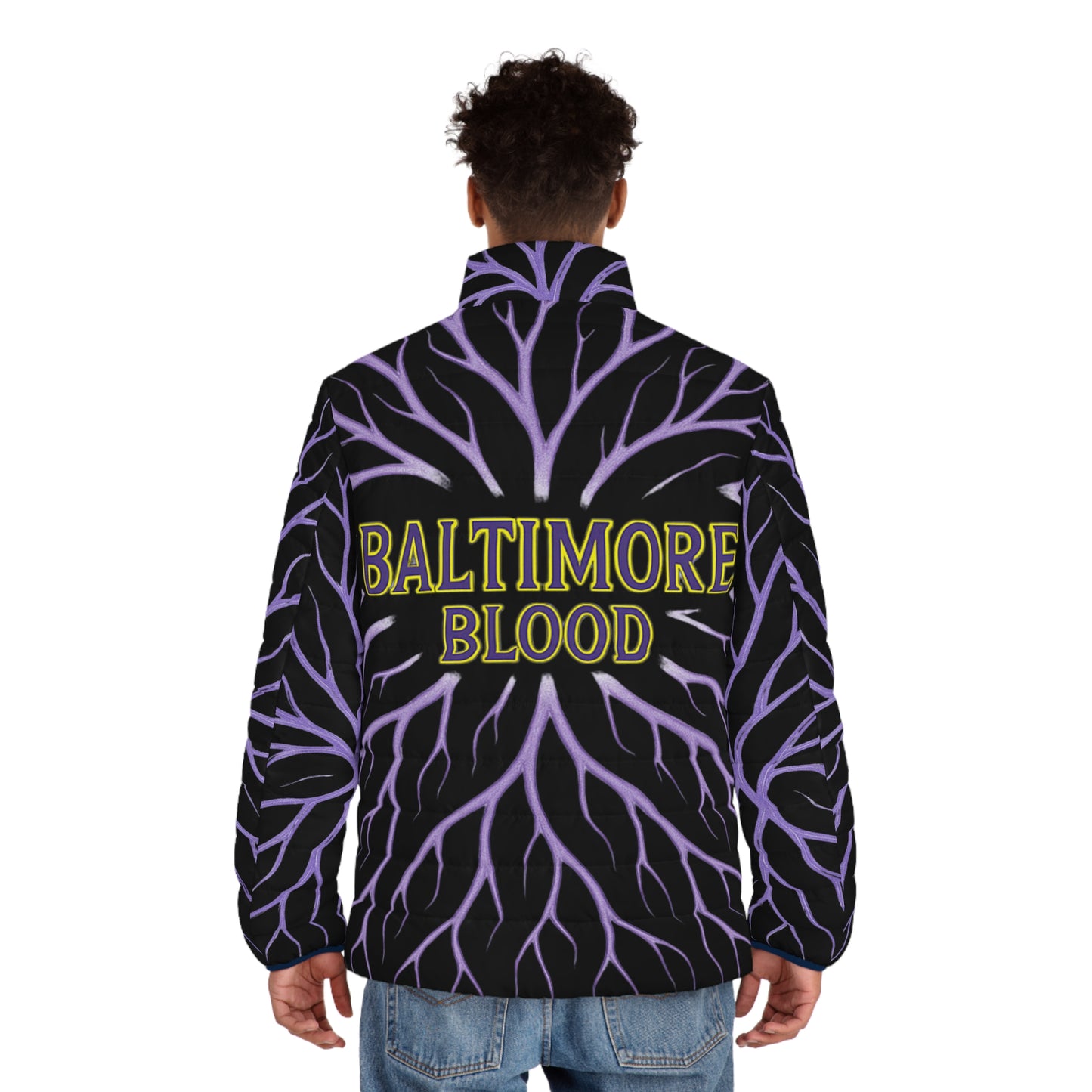 Baltimore Blood Men's Puffer Jacket | Cozy, Urban Style for Every Occasion | Perfect for Fall/Winter, Sports, and Casual Wear