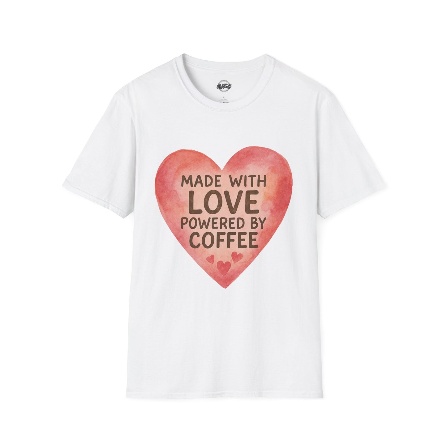 Made with Love Powered by Coffee Unisex Softstyle T-Shirt