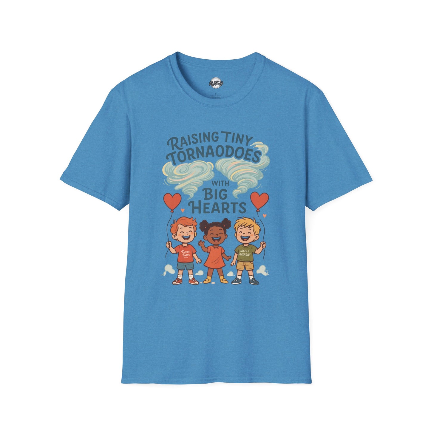Raising Tiny Tornadoes Unisex Softstyle T-Shirt - Big Hearts Design