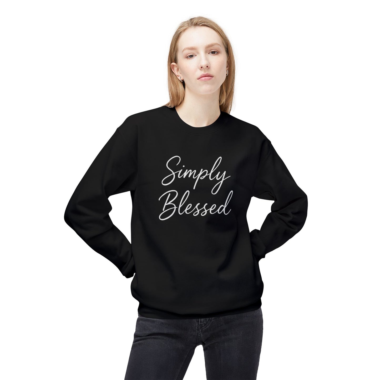 Simply Blessed Unisex Midweight Fleece Crewneck Sweatshirt