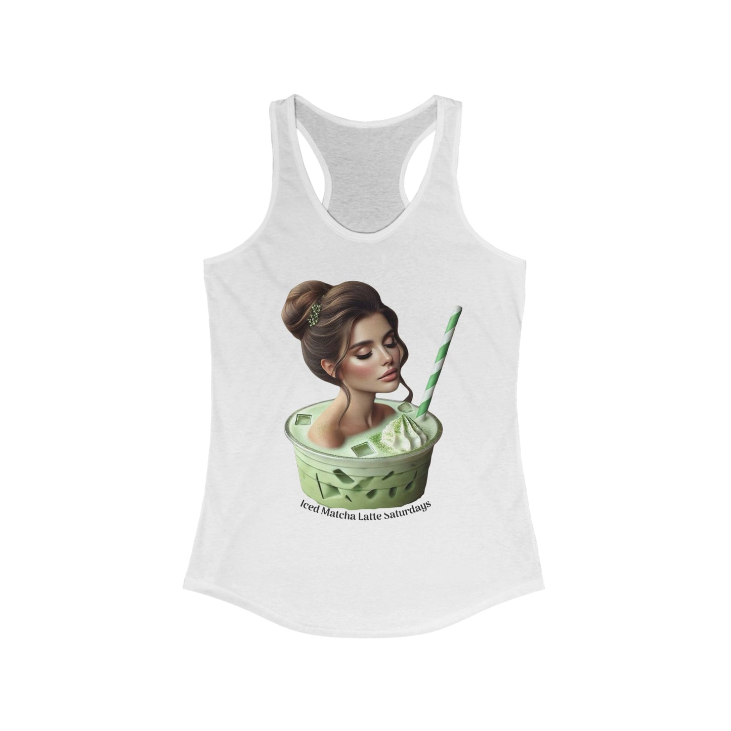 Tank Top - Iced Matcha Latte Saturdays Women's Ideal Racerback Tank