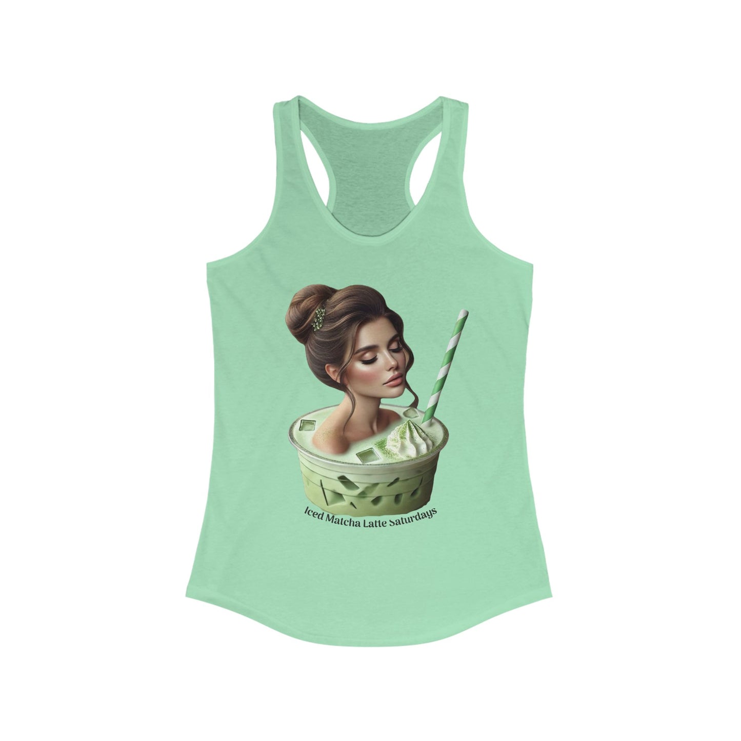 Tank Top - Iced Matcha Latte Saturdays Women's Ideal Racerback Tank