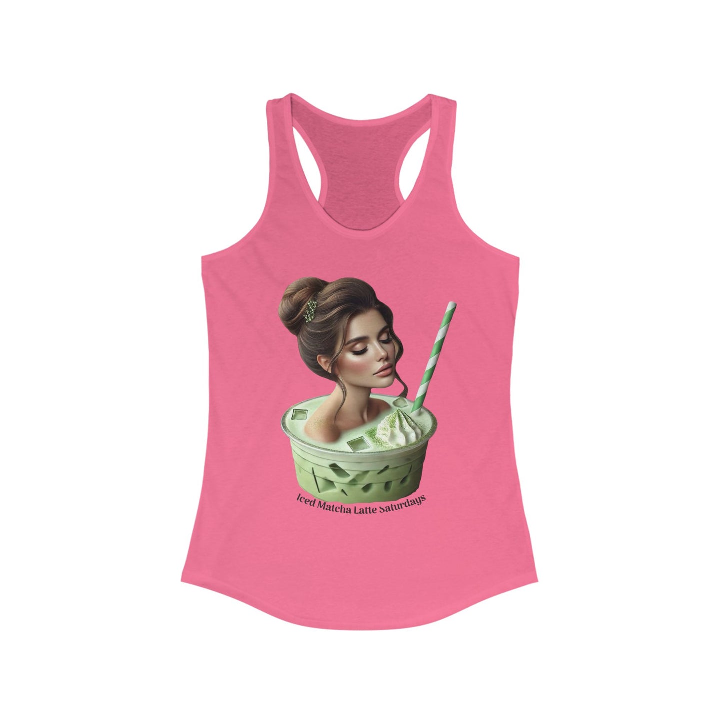 Tank Top - Iced Matcha Latte Saturdays Women's Ideal Racerback Tank