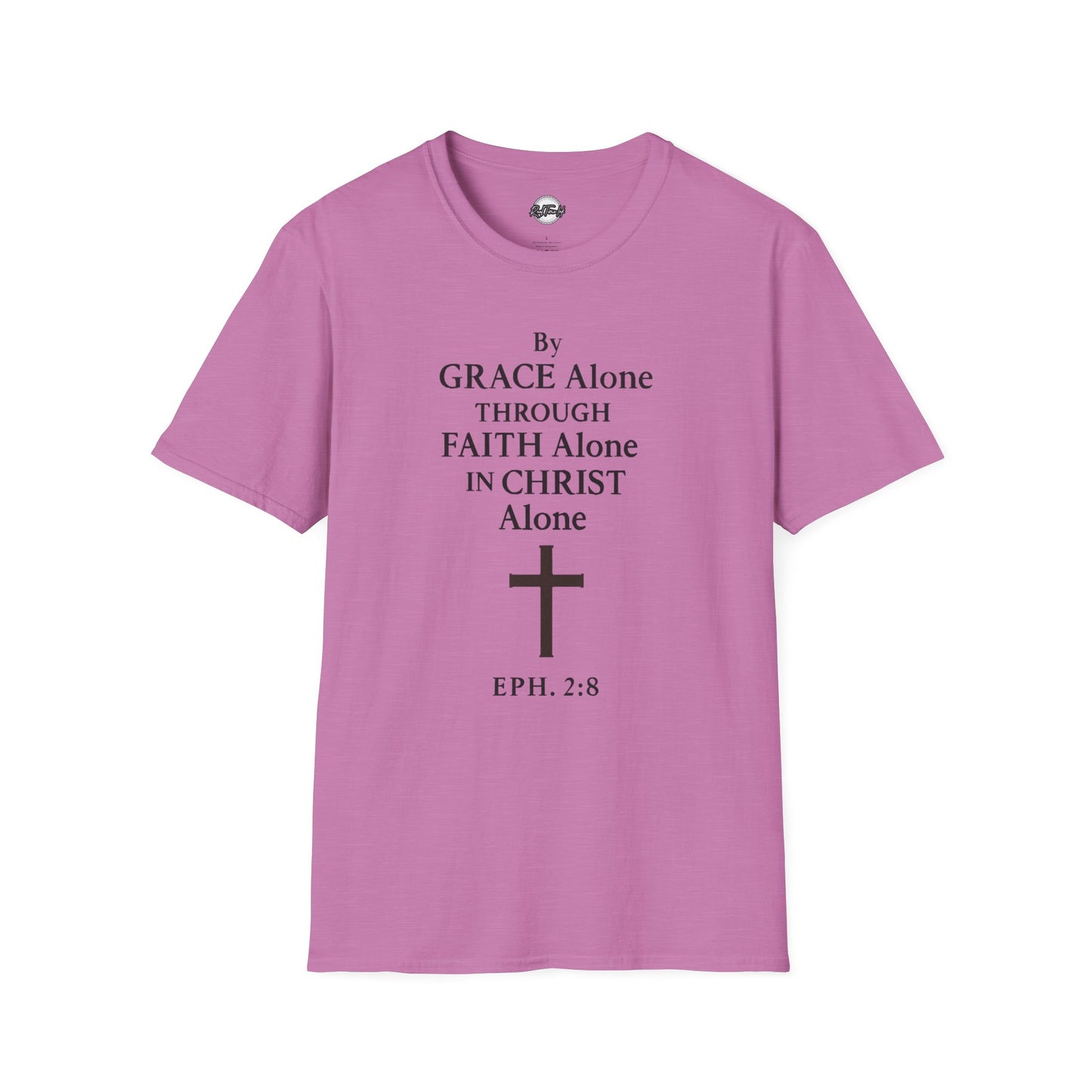 Faith-Inspired Unisex Softstyle T-Shirt - By Grace Alone Through Faith Alone in Christ Alone