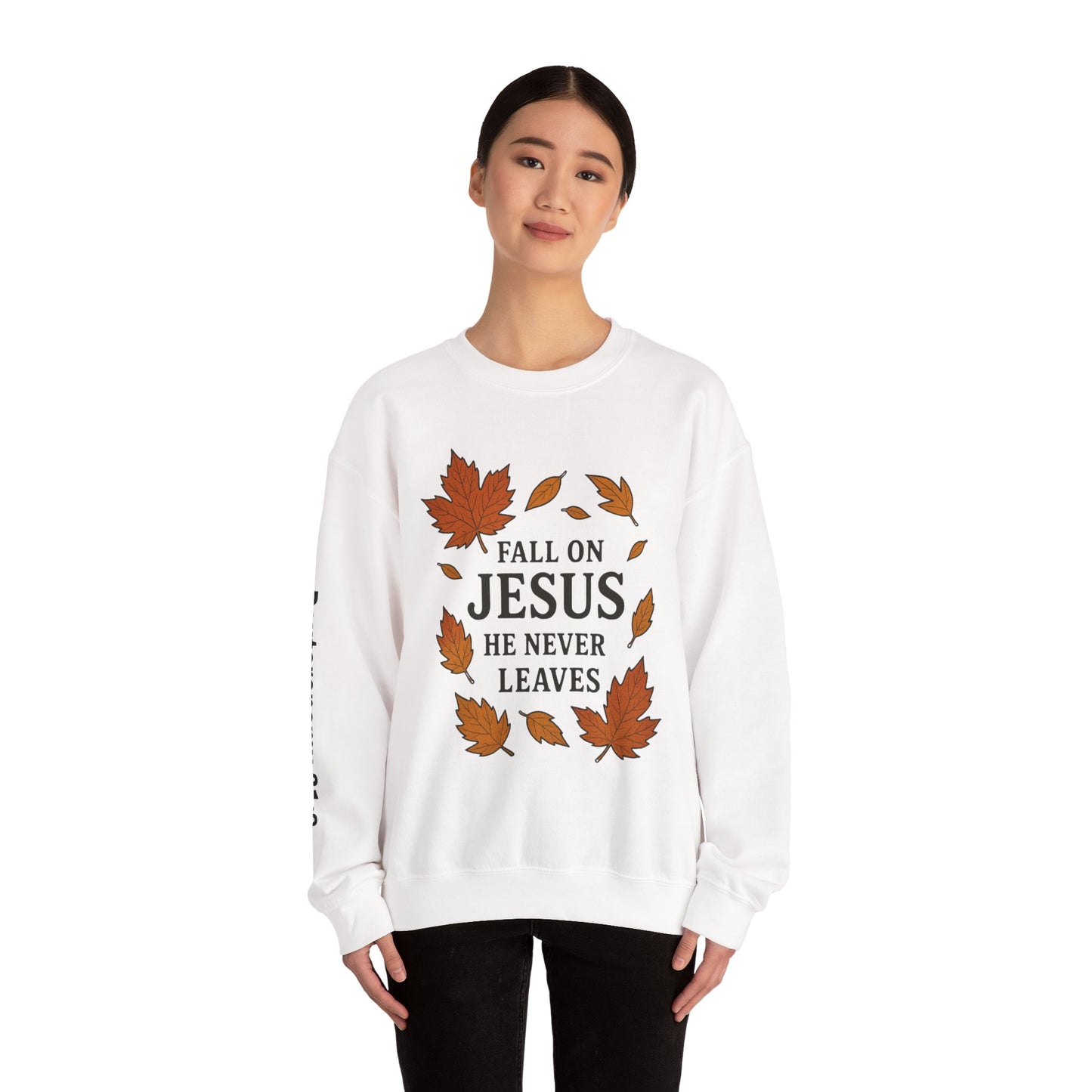 Fall on Jesus Sweatshirt, Unisex Crewneck, Inspirational Apparel, Christian Gift, Autumn Fashion, Cozy Layering