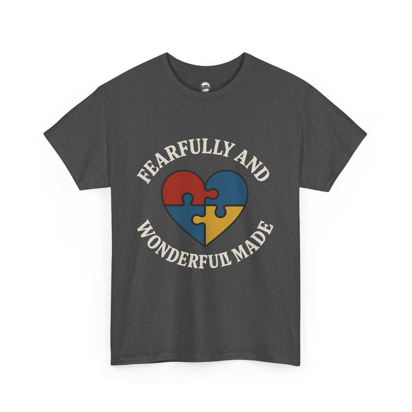 Fearfully and Wonderfully Made Unisex Heavy Cotton Tee - Meaningful Gift for Autism Awareness