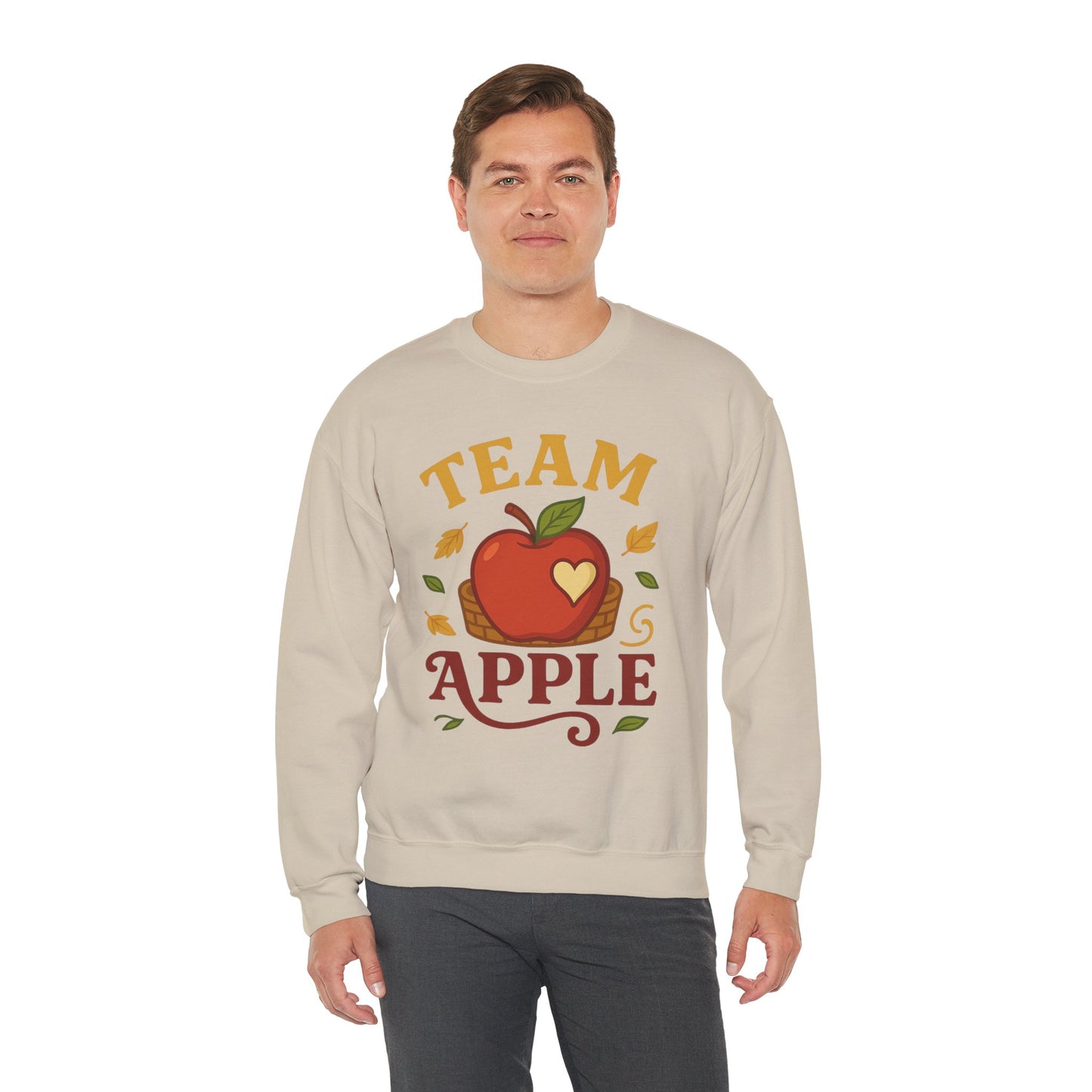 Team Apple Sweatshirt, Cozy Fall Fashion, Perfect for Apple Picking, Cute Gift for Teachers, Unisex Crewneck, Autumn Vibes, Fall Apparel