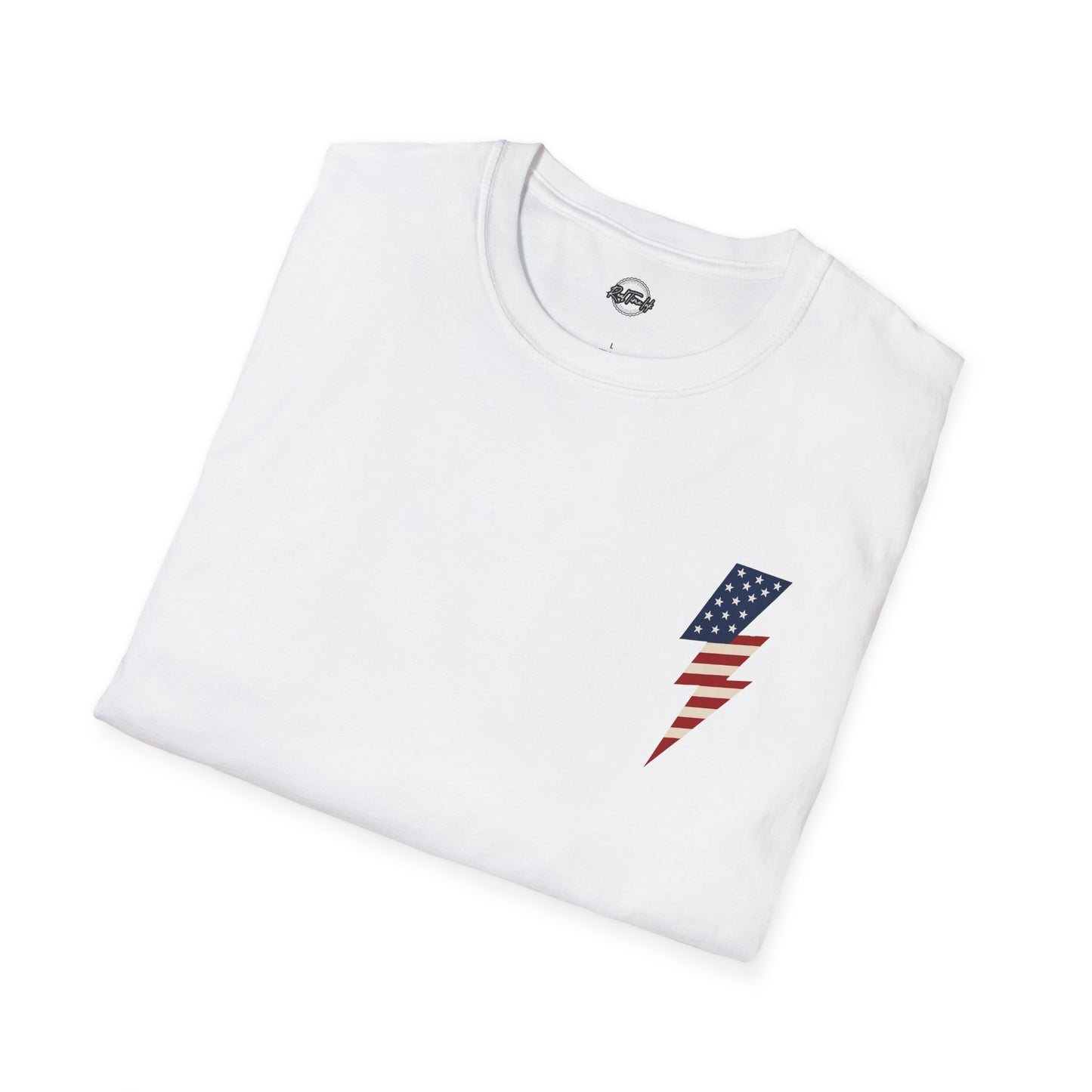 Patriotic Lightning Bolt T-Shirt, American Flag Tee, Unisex Casual Wear, Gifts for Independence Day, Fourth of July Apparel, Summer Style