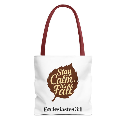 Fall Tote Bag, Autumn Style, Inspirational Quote, Eco-Friendly, Seasonal Gift, Church Bag, Personalized Tote