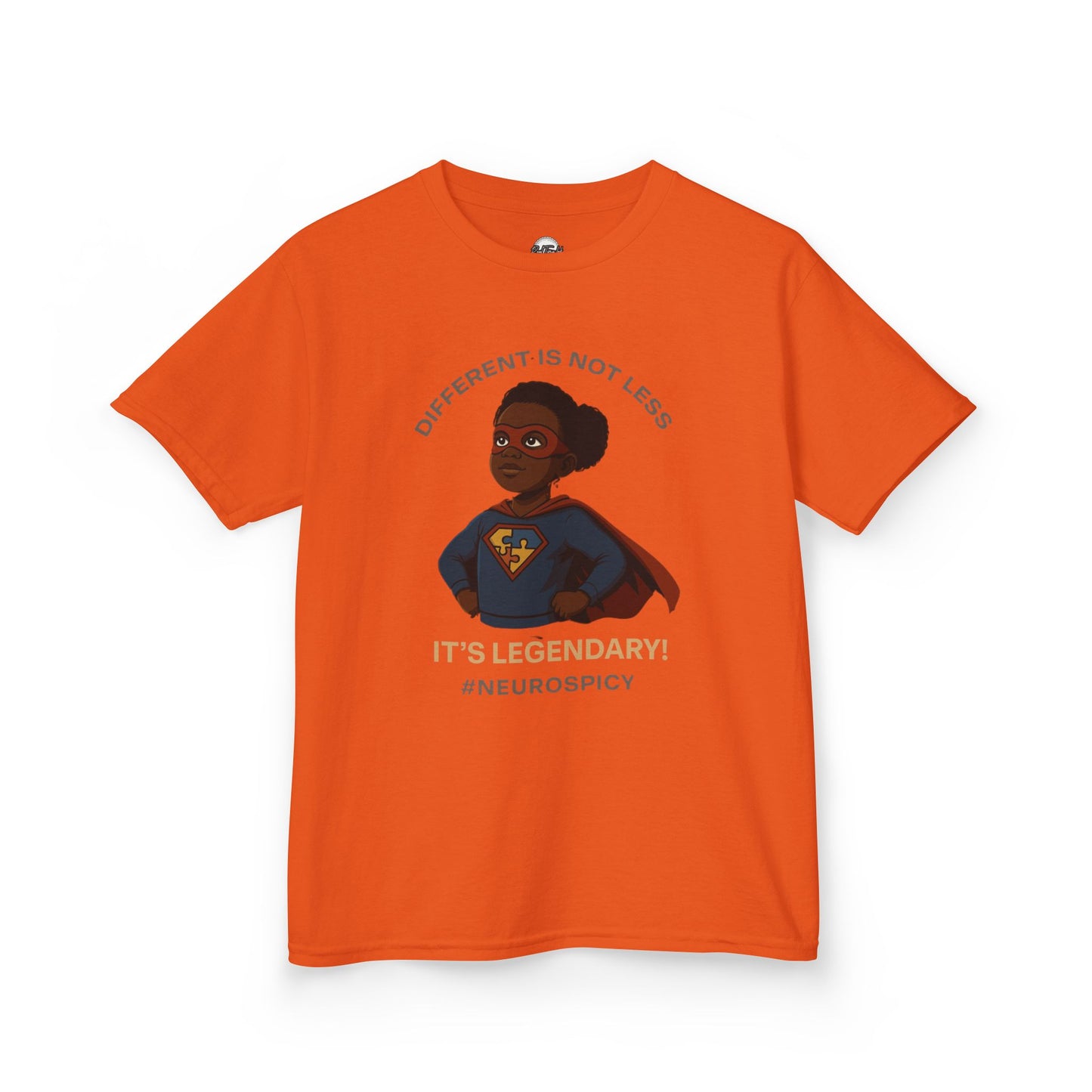 Kids 'Different is Not Less, It's Legendary!' Autism Tee - Empowering Heavy Cotton T-Shirt for Neurodivergent Kids