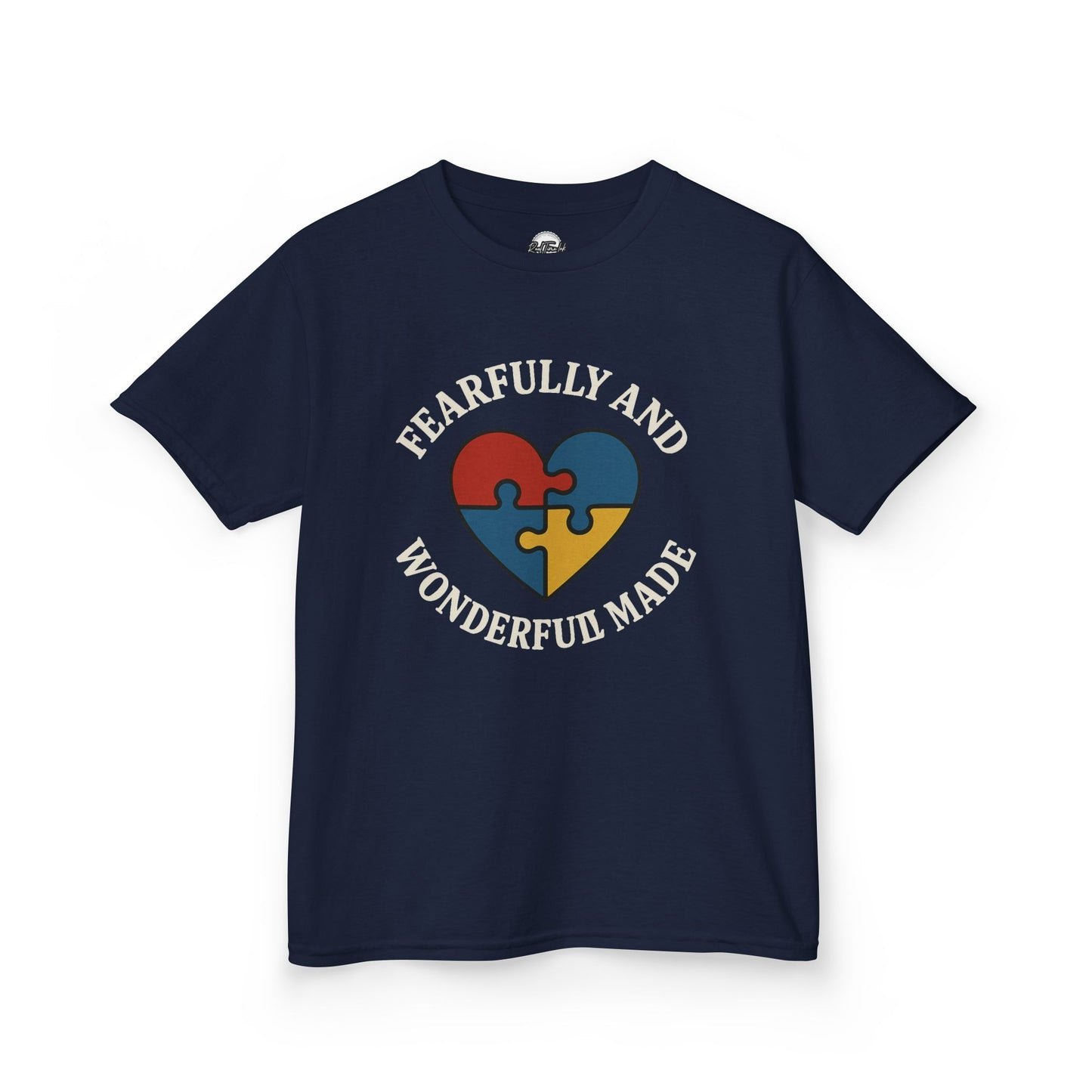 Fearfully and Wonderfully Made Kids Tee - Puzzle Heart Design