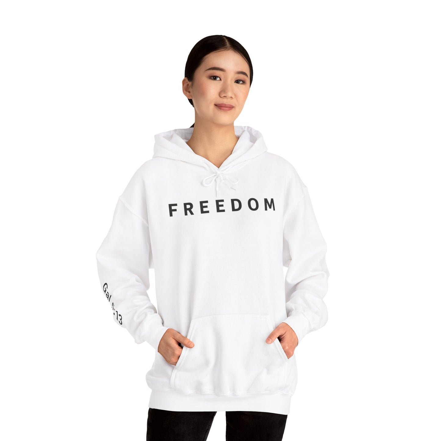 Freedom Hooded Sweatshirt, Cozy Sweatshirt, Religious Apparel, Inspirational Gift, Casual Outfit, Unisex Hoodie