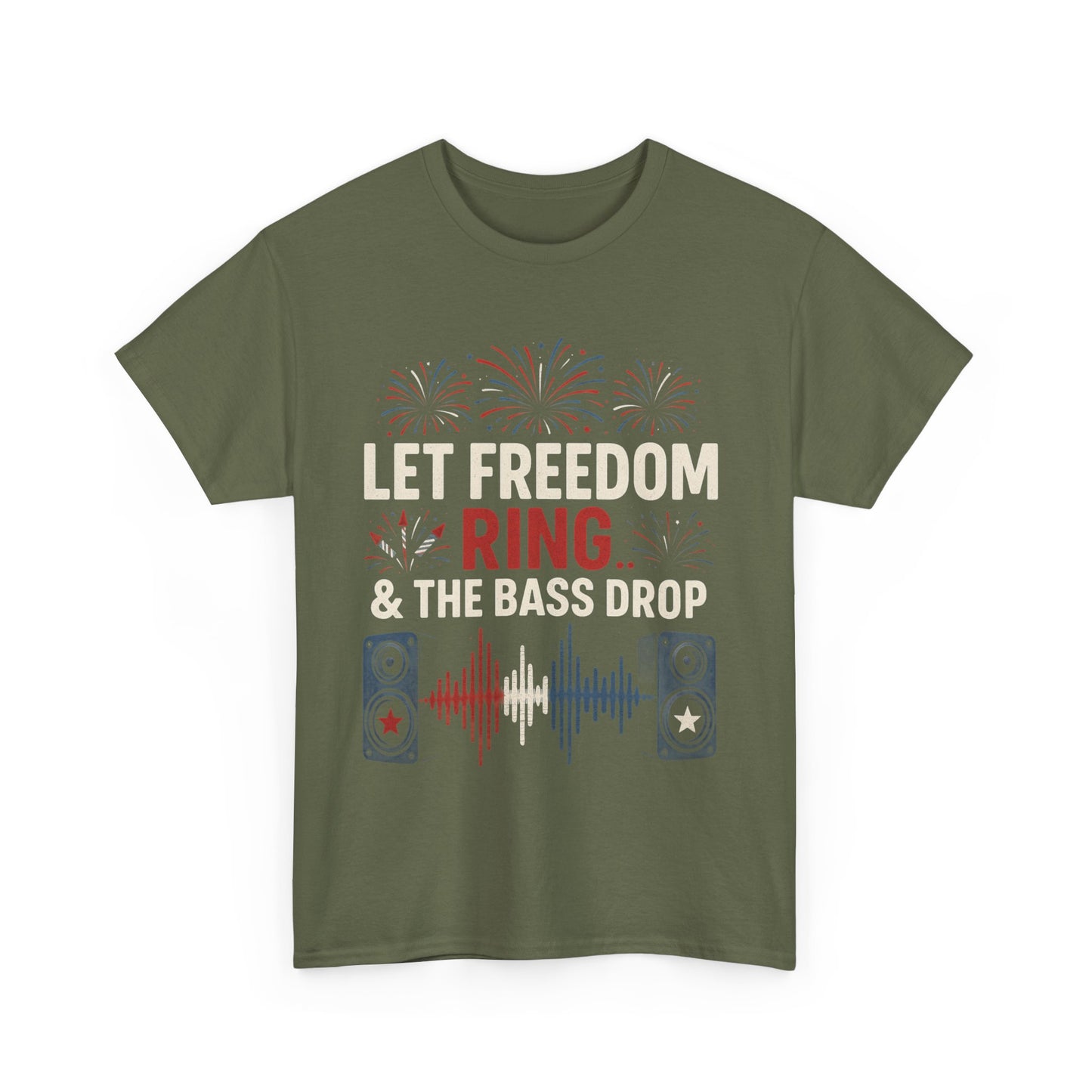 Independence Day Music Tee, Let Freedom Ring Shirt, Patriotic Cotton T-Shirt, Summer Celebration Top, Concert Outfit, Gift for Music Lovers