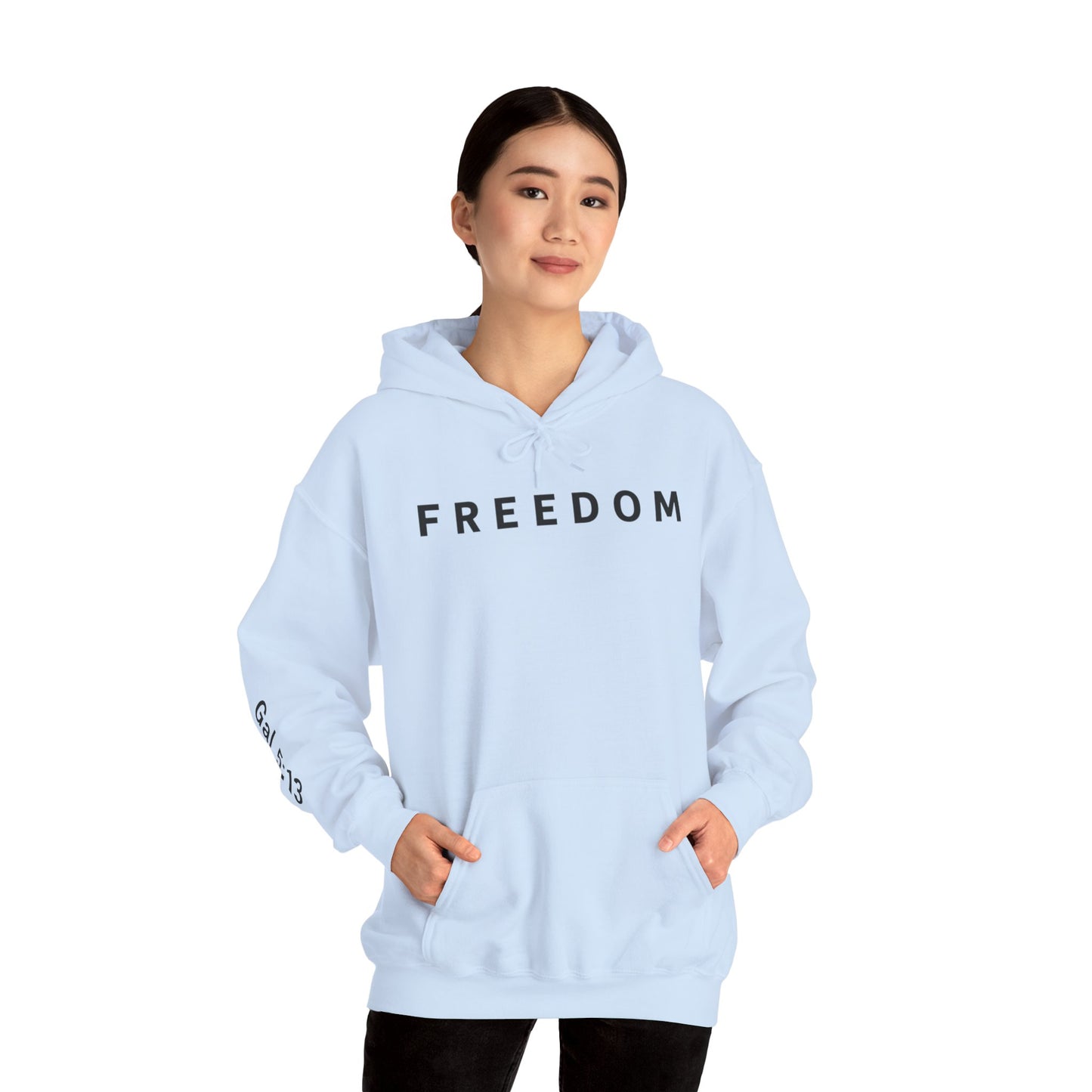 Freedom Hooded Sweatshirt, Cozy Sweatshirt, Religious Apparel, Inspirational Gift, Casual Outfit, Unisex Hoodie
