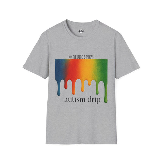 Autism Drip Unisex Softstyle T-Shirt - Colorful Support Tee