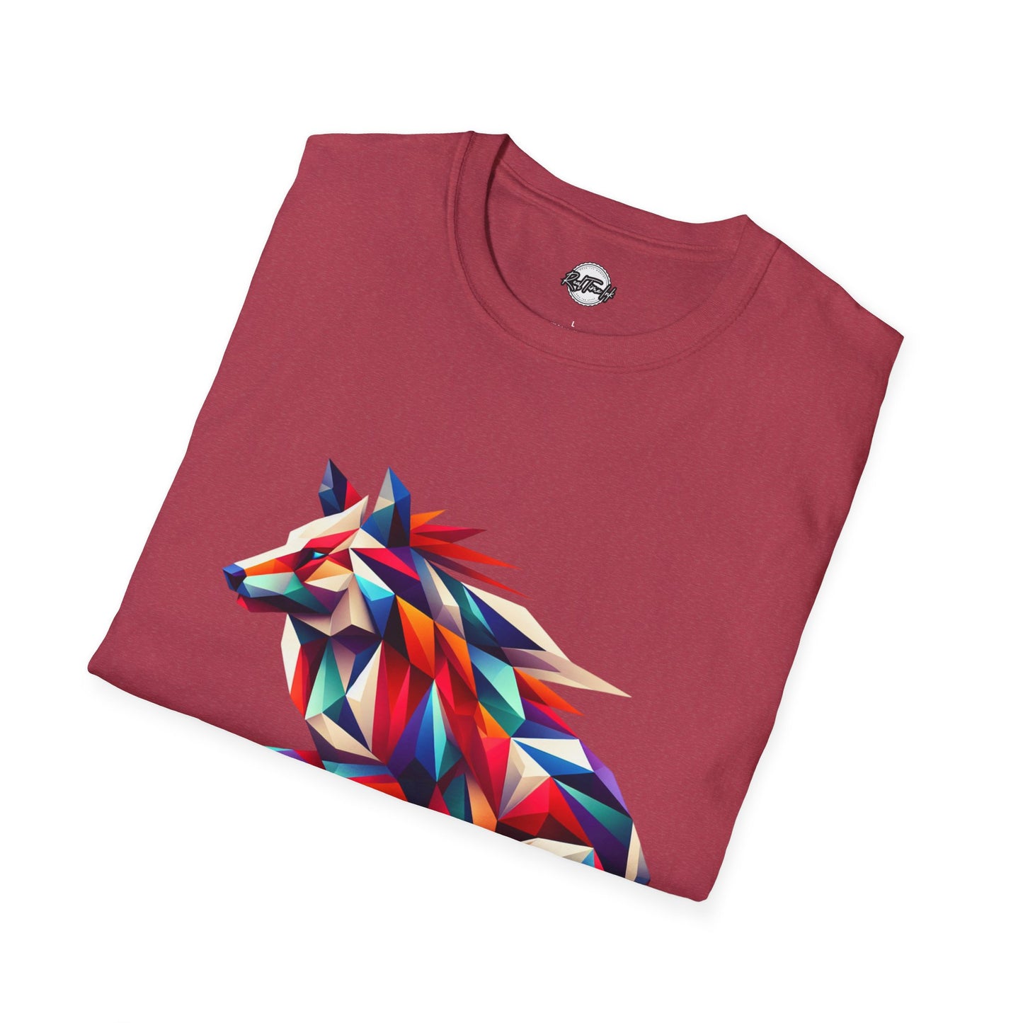 Colorful Geometric Wolf T-Shirt | Unisex Softstyle Tee