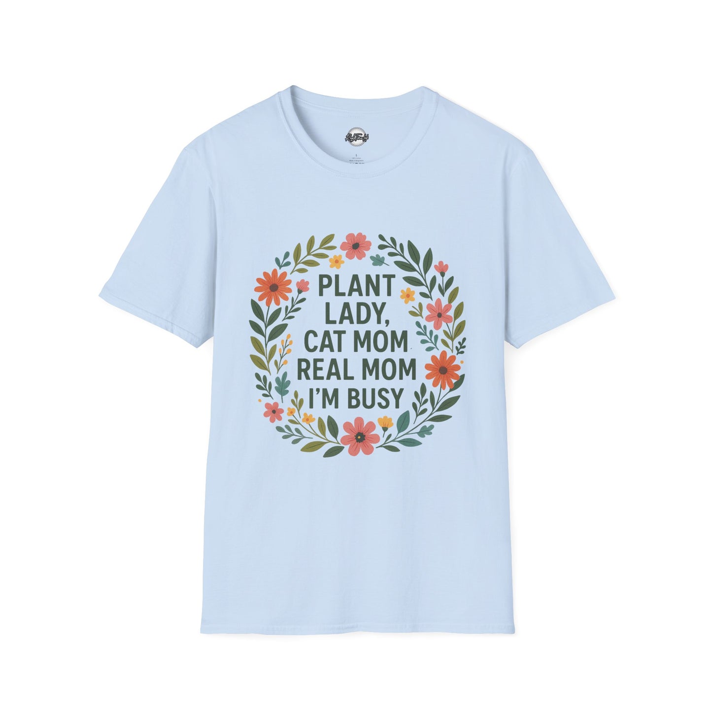 Plant Lady Cat Mom T-Shirt - Unisex Softstyle Tee for Nature Lovers