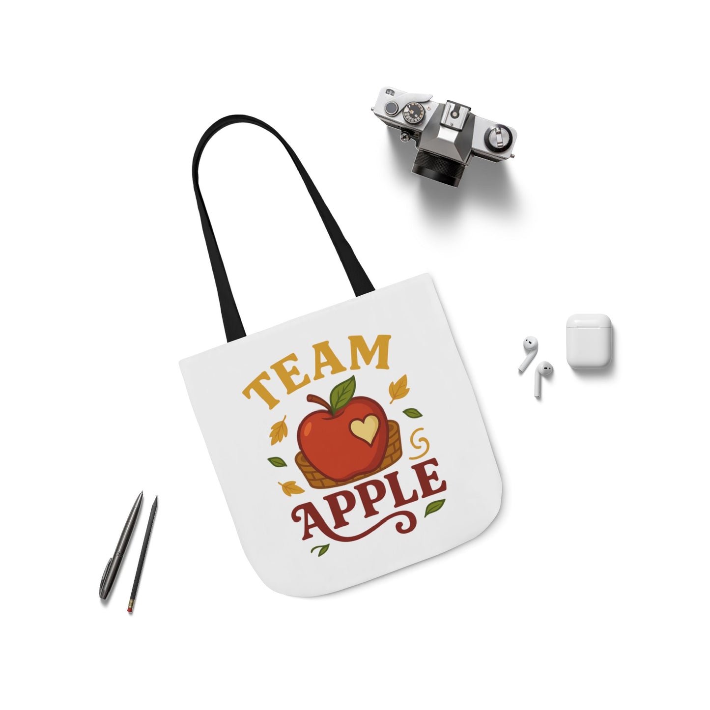 Team Apple Tote Bag | Fun Canvas Bag for Teachers, Students, Fall Events, Eco-Friendly Gift, Apple Lovers