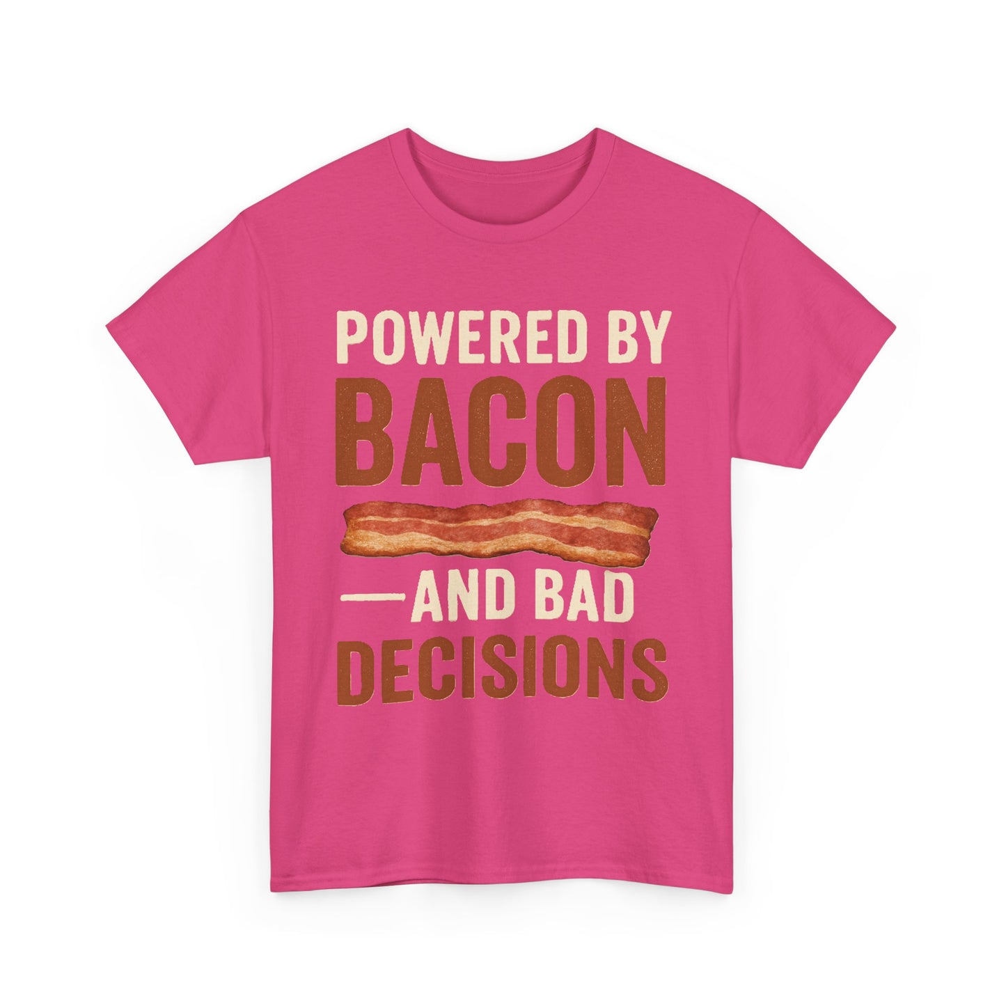 Powered by Bacon Unisex Heavy Cotton Tee - Perfect for Food Lovers