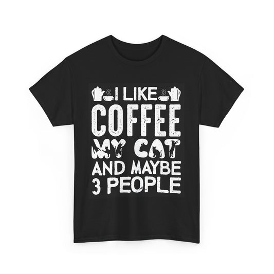 Coffee Cat Lover Tee - Unisex Heavy Cotton Tee