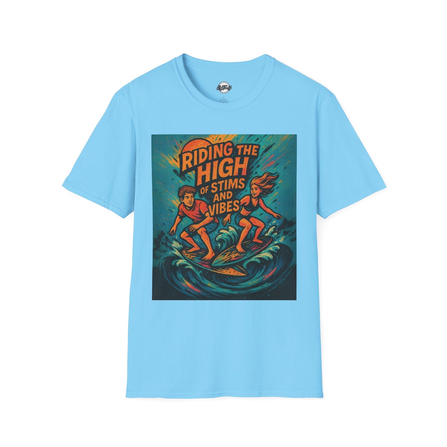 Riding the High Unisex Softstyle T-Shirt - Surf Vibes & Chill