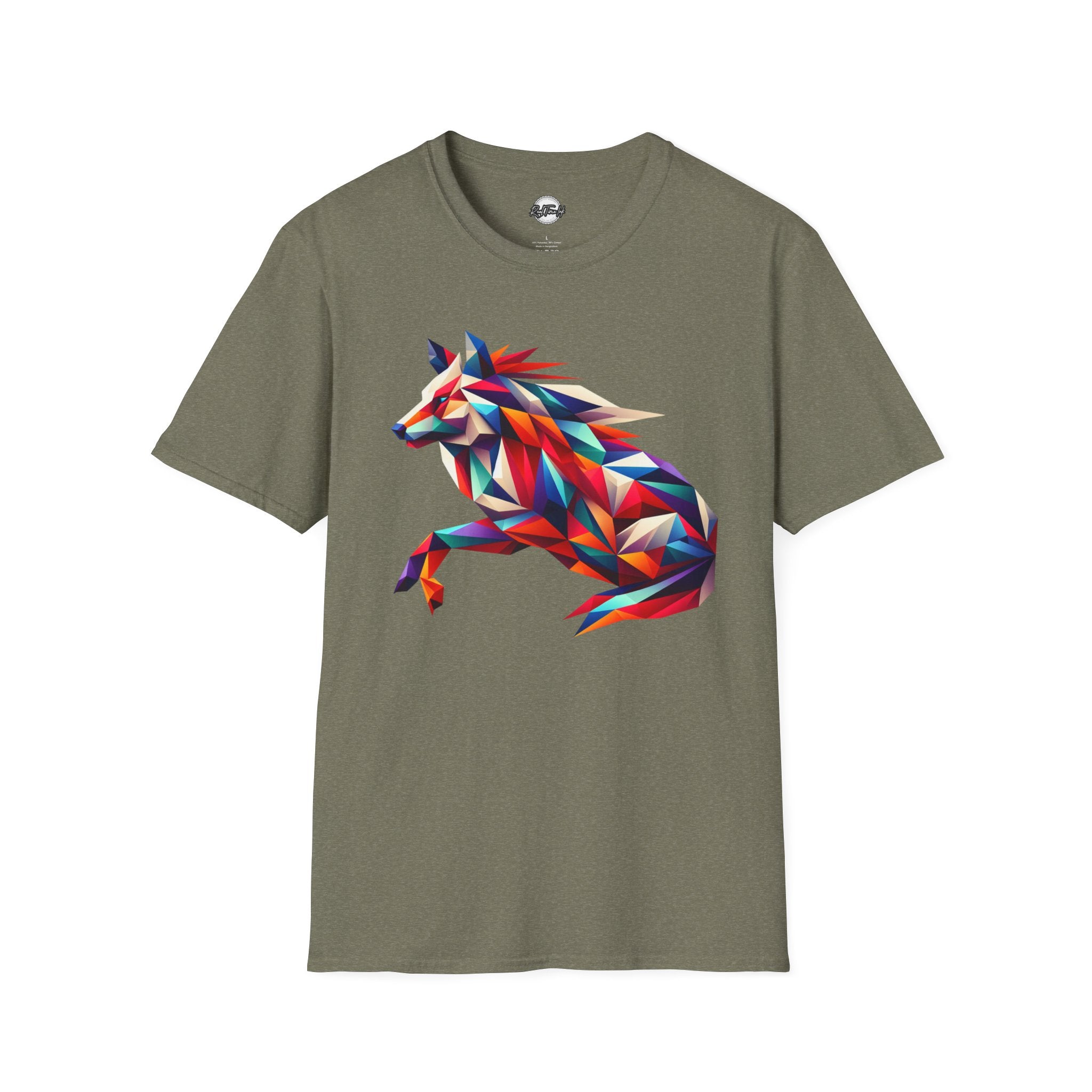 Colorful Geometric Wolf T-Shirt | Unisex Softstyle Tee
