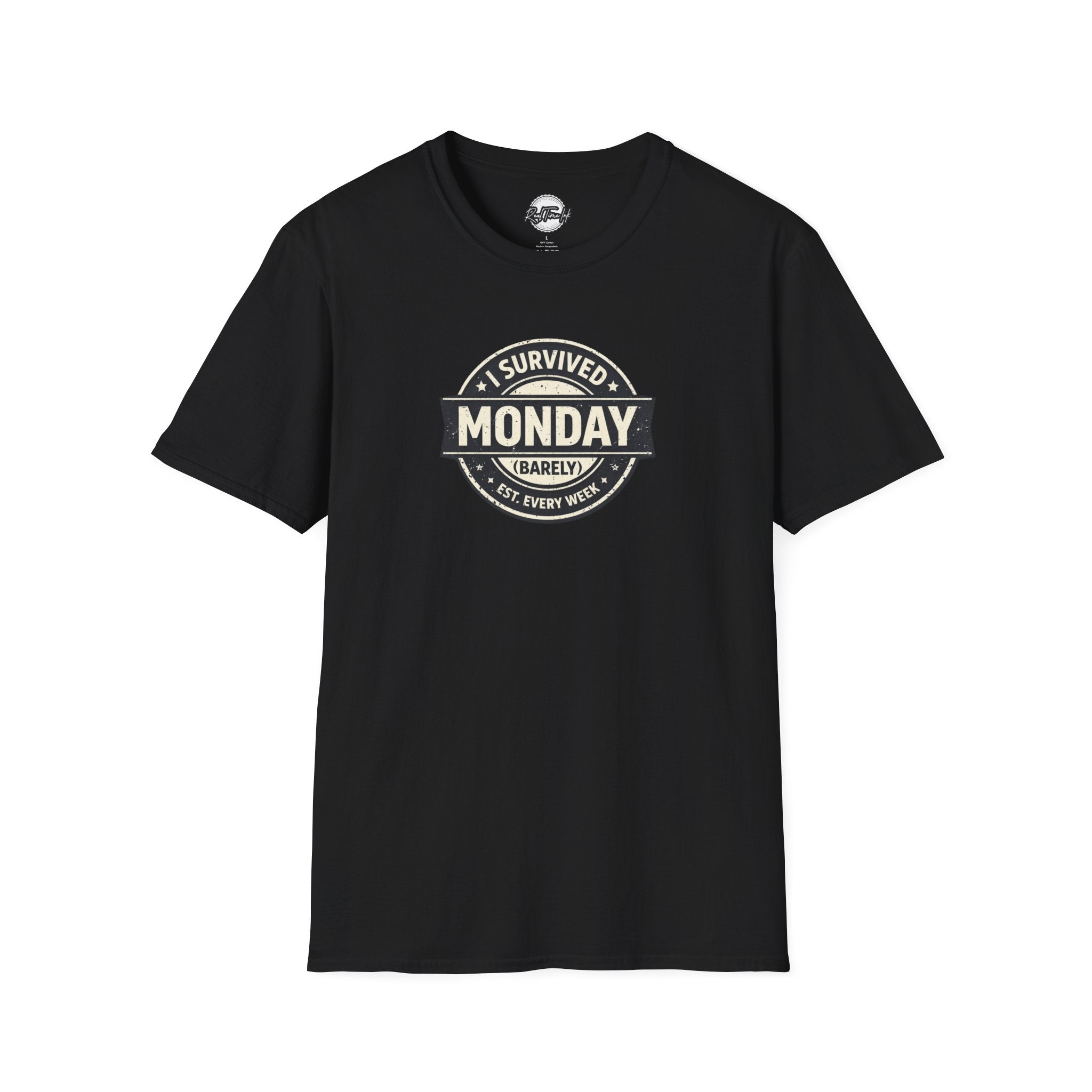 I Survived Monday T-Shirt — Funny Workweek Graphic Tee