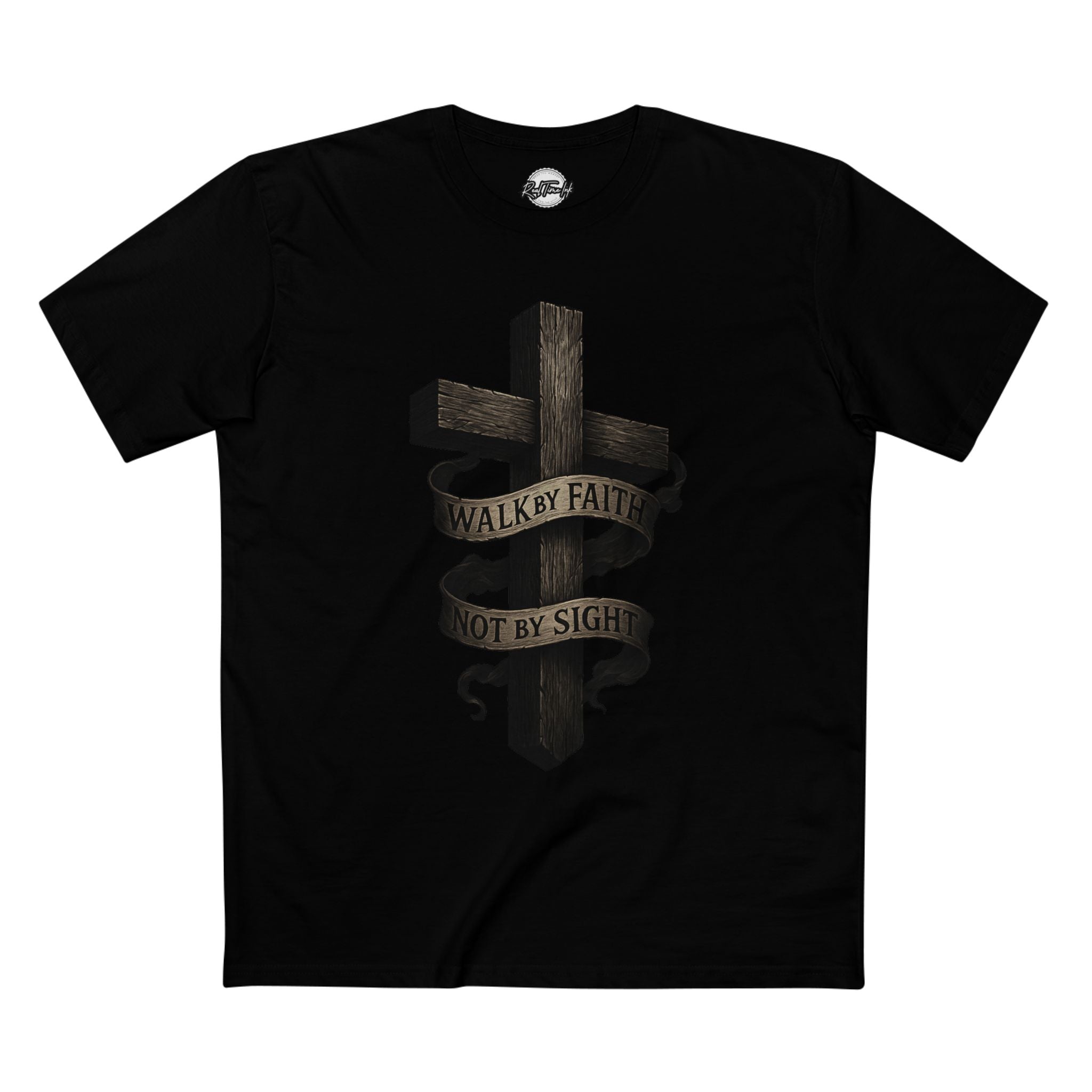 Faith Cross T-Shirt — "Walk by Faith, Not by Sight" Christian Tee