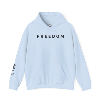 Freedom Hooded Sweatshirt, Cozy Sweatshirt, Religious Apparel, Inspirational Gift, Casual Outfit, Unisex Hoodie