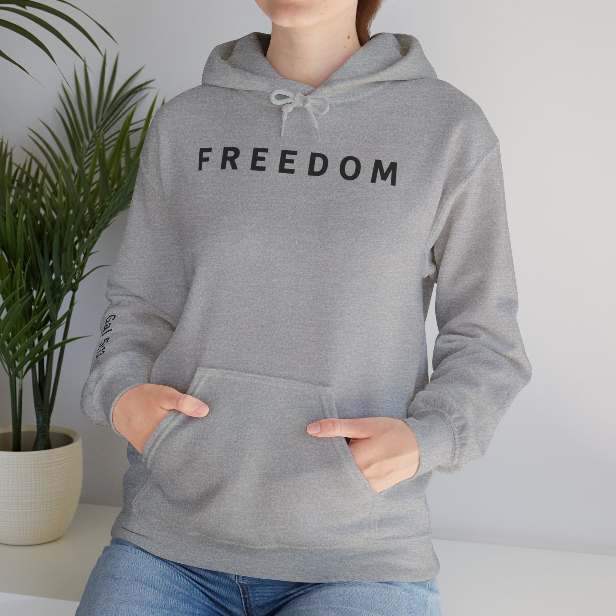 Freedom Hooded Sweatshirt, Cozy Sweatshirt, Religious Apparel, Inspirational Gift, Casual Outfit, Unisex Hoodie