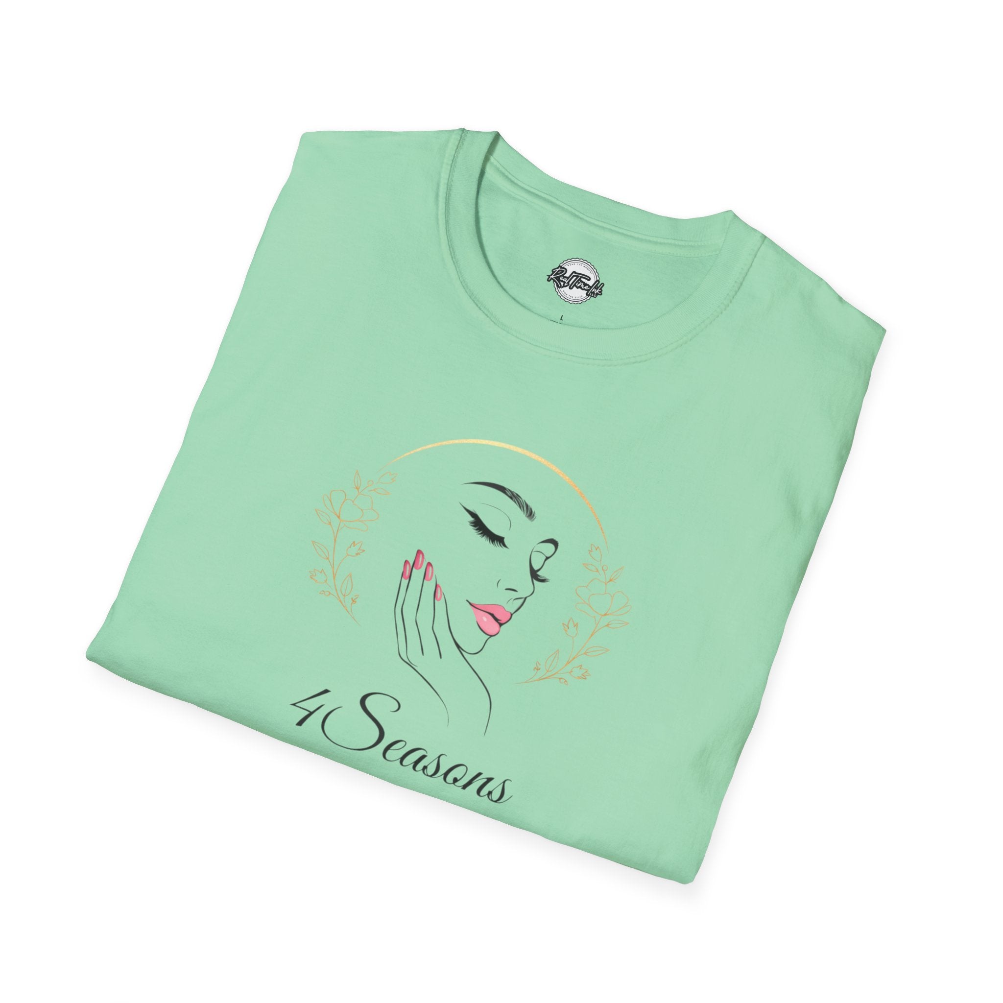 4 Seasons T-Shirt — Elegant Minimalist Face Illustration Graphic Tee