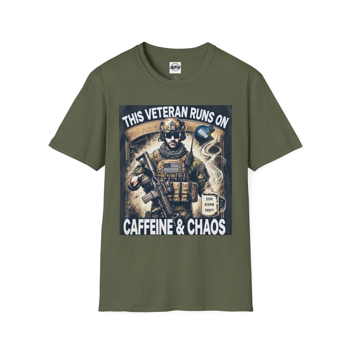 Veteran Caffeine & Chaos Unisex T-Shirt