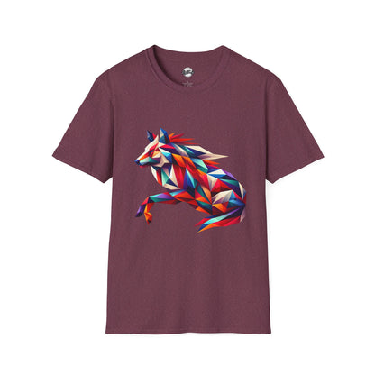 Colorful Geometric Wolf T-Shirt | Unisex Softstyle Tee