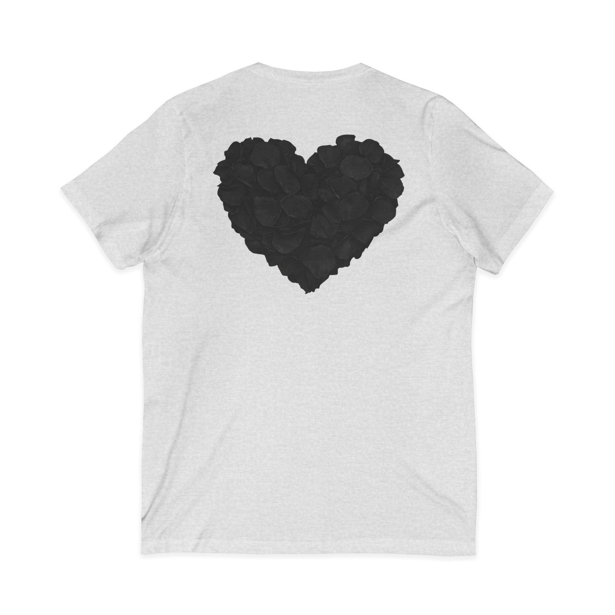 Black Rose Heart T-Shirt | Floral Heart Tee