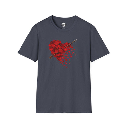Rose Petal Heart T-Shirt — Arrow-Pierced Romantic Valentine Tee