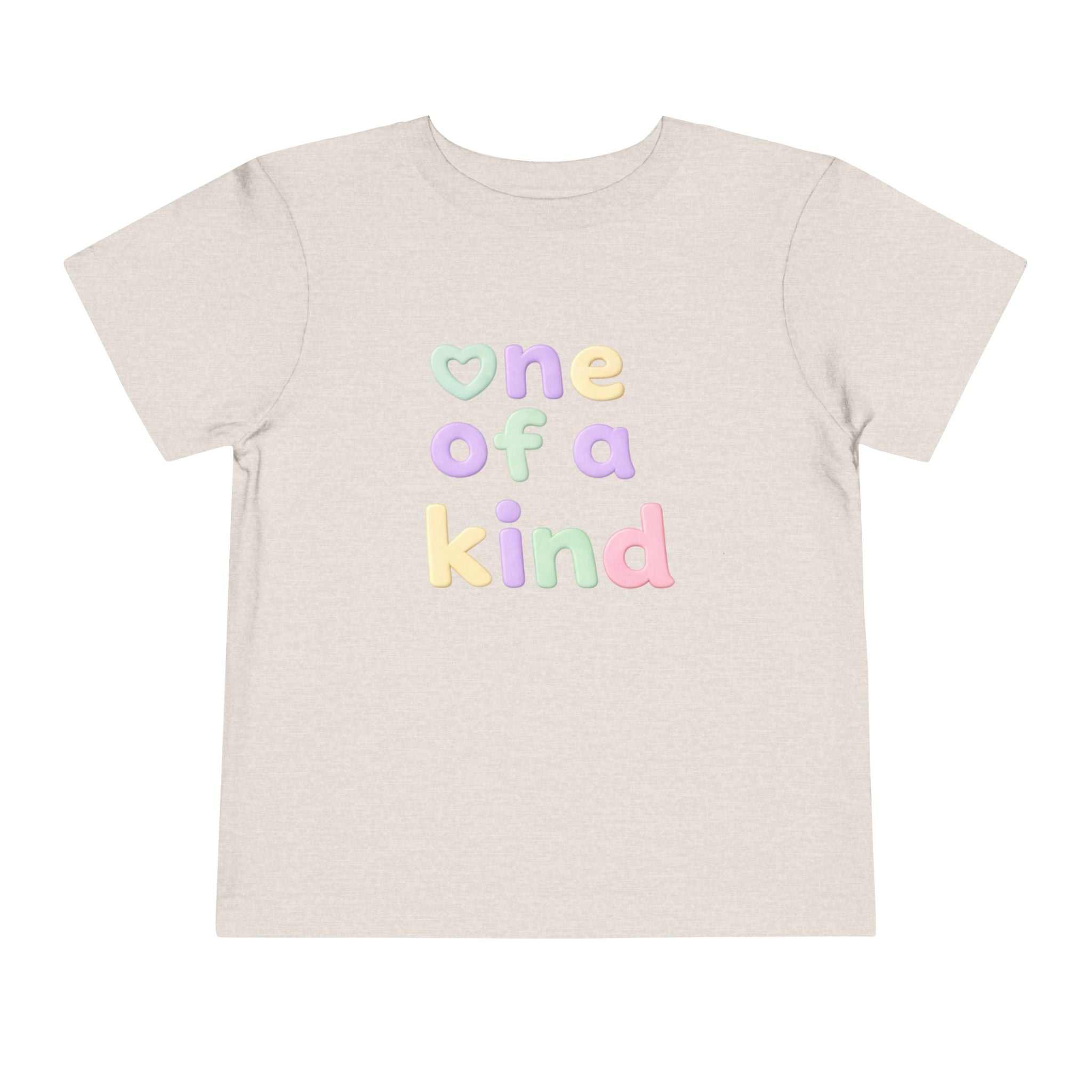 Toddler Tee – "One of a Kind" Pastel Heart Baby Shirt