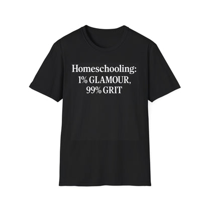 Homeschooling Grit T-Shirt - Unisex Softstyle Tee, Funny Parenting Gift, Education Shirt, Back-to-School, Family Life Apparel