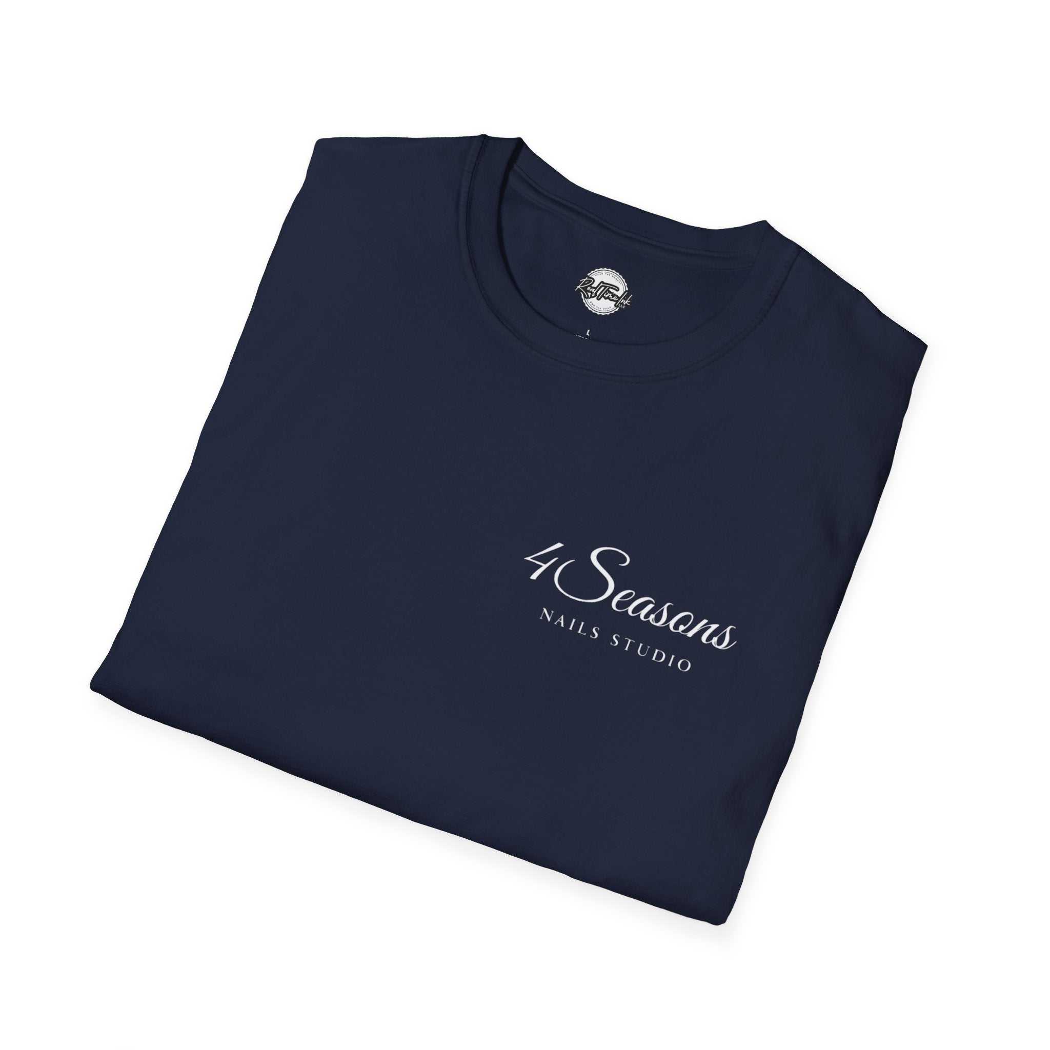 4 Seasons Nails Studio T-Shirt — Nail Tech Logo Tee (Front & Back)