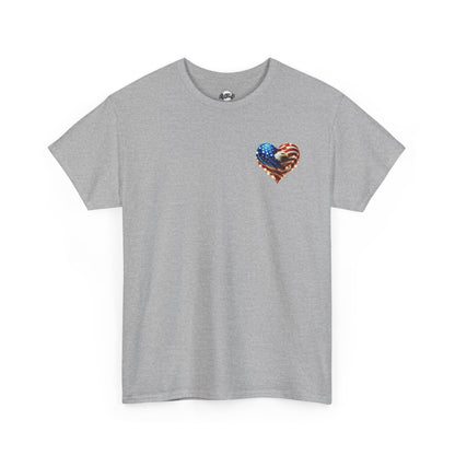 Patriotic Unisex Heavy Cotton Tee - God Country Family, Independence Day Shirt, Veteran Gift, Family Gathering Tee, Fourth of July Clothing