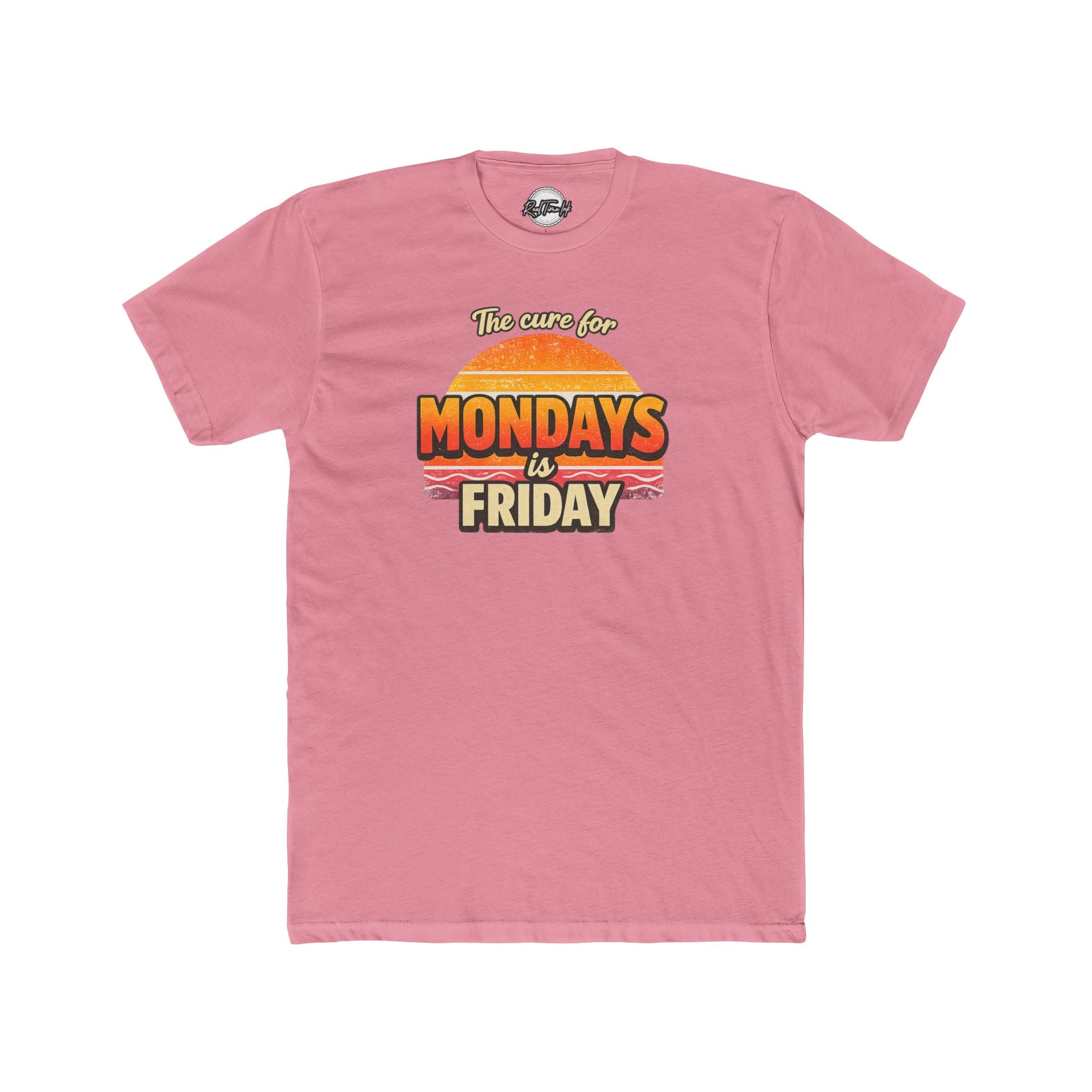 The Cure for Mondays Is Friday – Vintage Retro Sunset T-Shirt