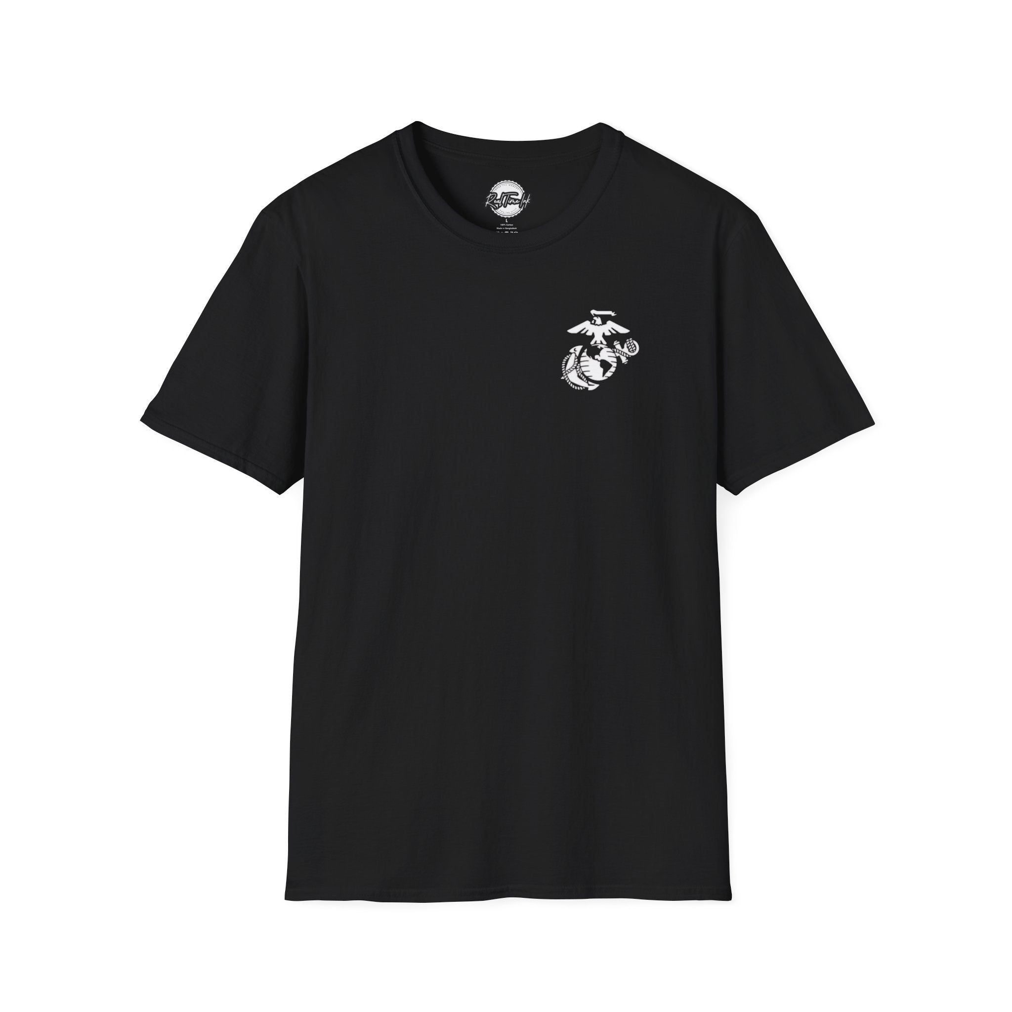 Marine Corps Emblem T-Shirt — "To Find Us You Must Be Good" Military Graphic Tee