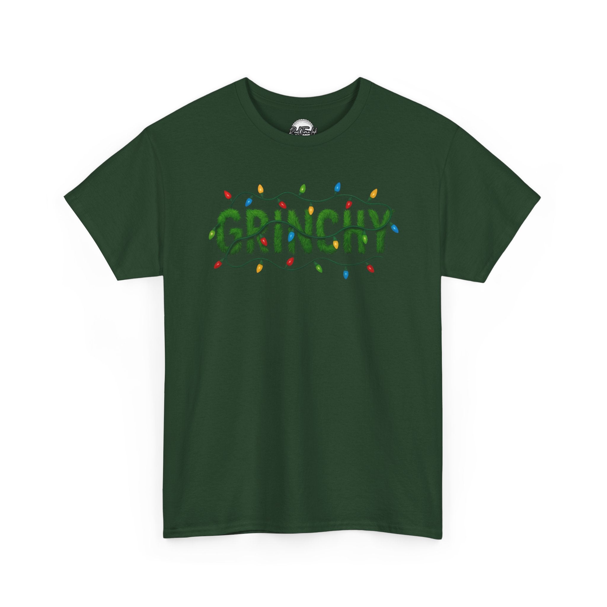 Grinchy Christmas Tee — Festive Lights Holiday Shirt