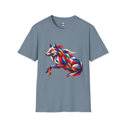 Colorful Geometric Wolf T-Shirt | Unisex Softstyle Tee