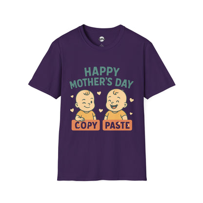 Happy Mother's Day Unisex Softstyle T-Shirt - Cute 'Copy Paste' Design for Moms