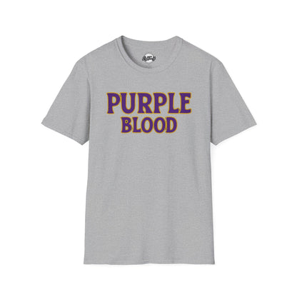 Purple Blood Graphic T-Shirt | Unisex Softstyle Tee for Fans, Casual Wear, Gift Ideas, Birthday, Halloween, Sports Events