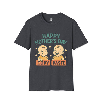 Happy Mother's Day Unisex Softstyle T-Shirt - Cute 'Copy Paste' Design for Moms