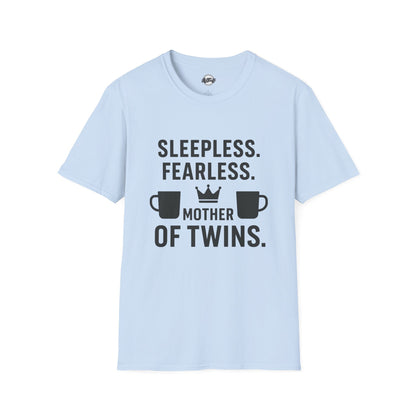 Sleepless Fearless Mother of Twins Unisex Softstyle T-Shirt